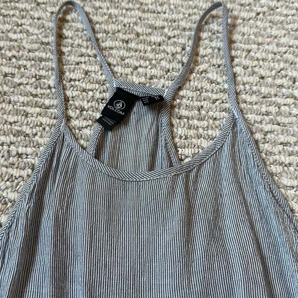 Volcom blue and white spaghetti strap top sz medium tank top women's - Picture 4 of 5